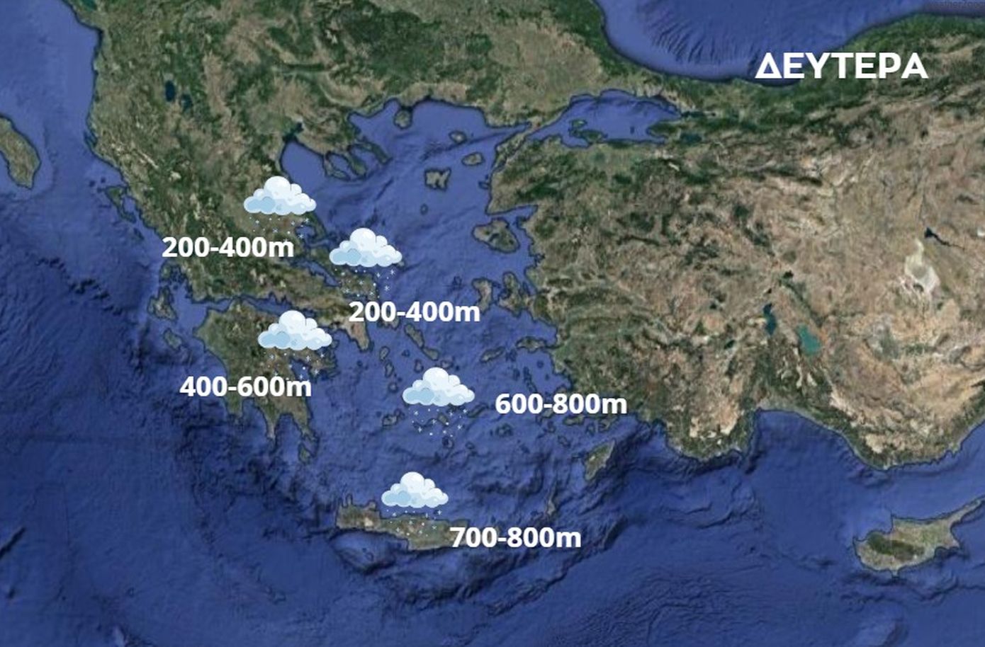 Ο χάρτης των χιονοπτώσεων μέχρι σήμερα το βράδυ – «48ωρο με τσουχτερό κρύο και μετά 15άρια»