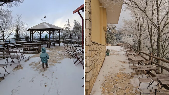Στα λευκά ντύθηκαν Πάρνηθα, Πήλιο και Εύβοια – Μαγικές εικόνες από τα χιόνια