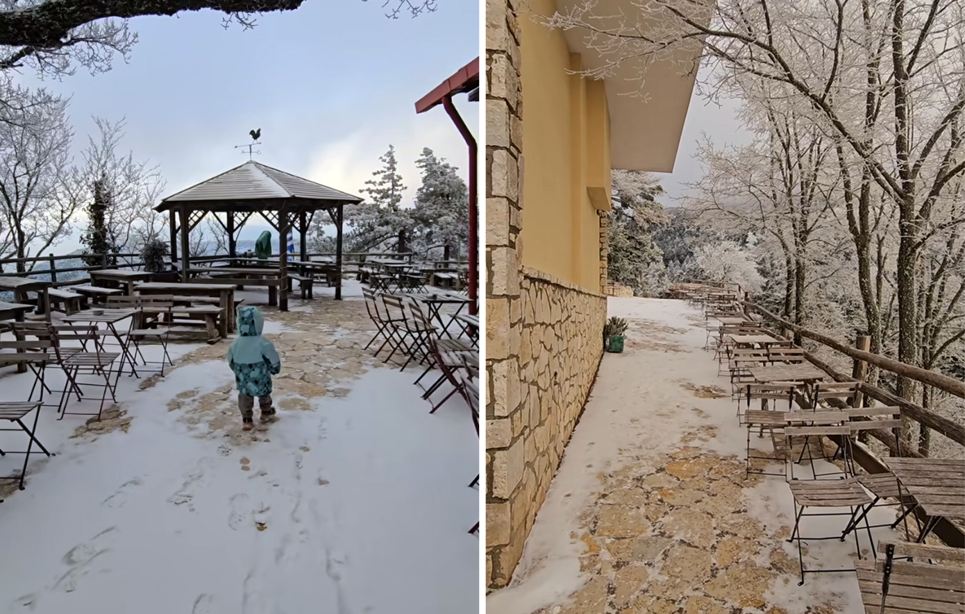 Στα λευκά ντύθηκαν Πάρνηθα, Πήλιο και Εύβοια – Μαγικές εικόνες από τα χιόνια