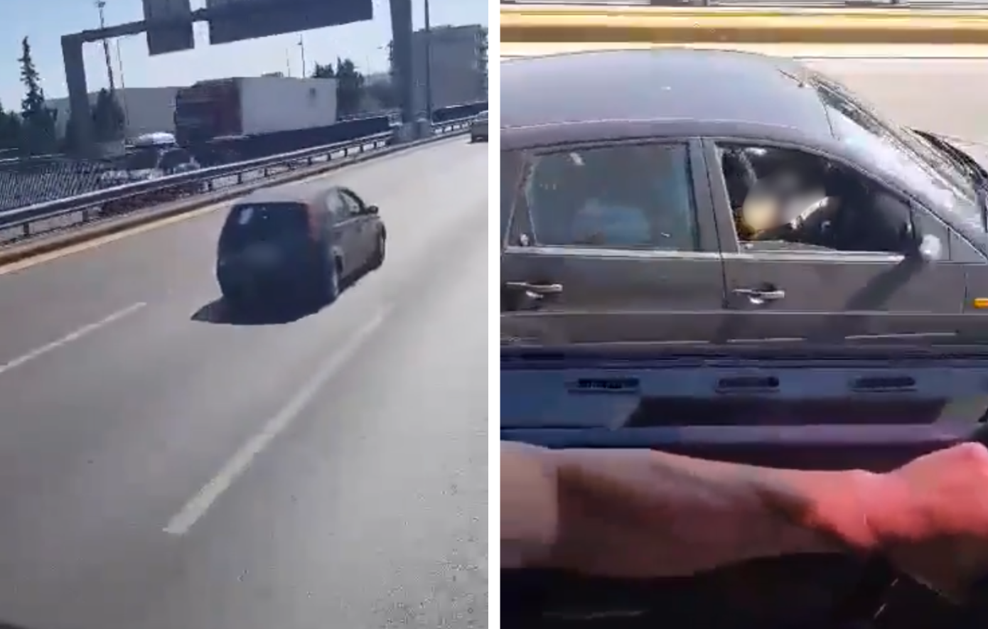 Κηφισός: Οδηγός με το ένα χέρι στο τιμόνι και με το άλλο… απασχολημένος – Το video που σάρωσε στο διαδίκτυο