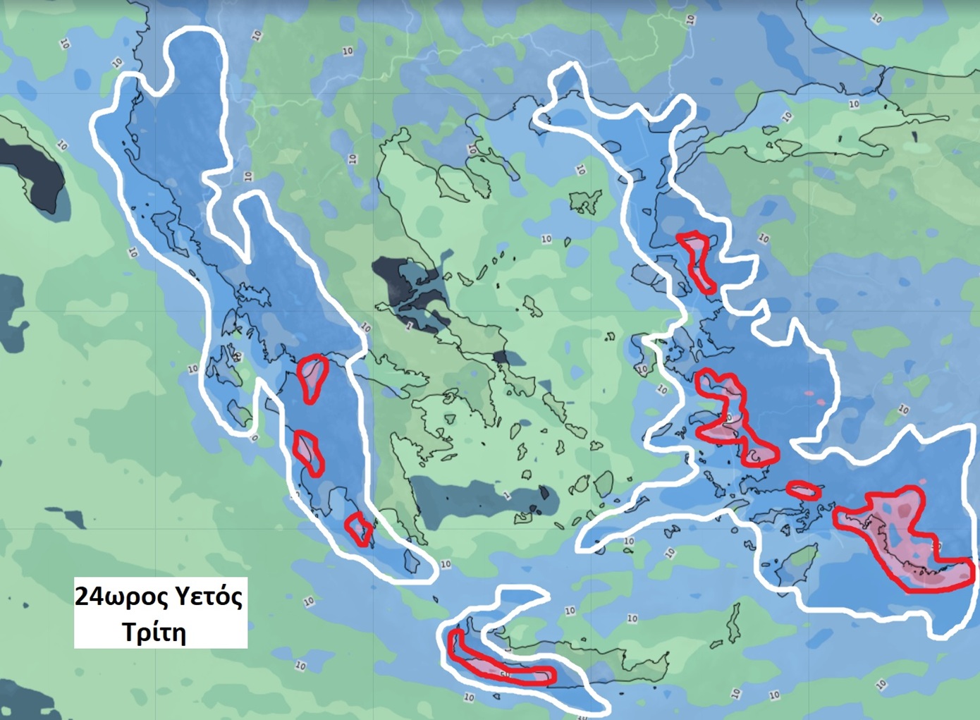 Κακοκαιρία εξπρές την Τρίτη: Δυνατές βροχοπτώσεις και καταιγίδες, ποιες περιοχές θα επηρεαστούν – Η πρόγνωση του Γιάννη Καλλιάνου