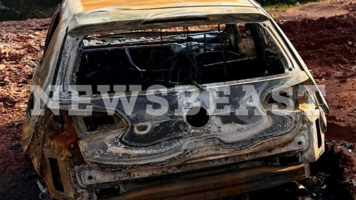Καμένο όχημα των δολοφόνων του 27χρονου στη Νέα Πέραμο – Αποκαλυπτική φωτογραφία