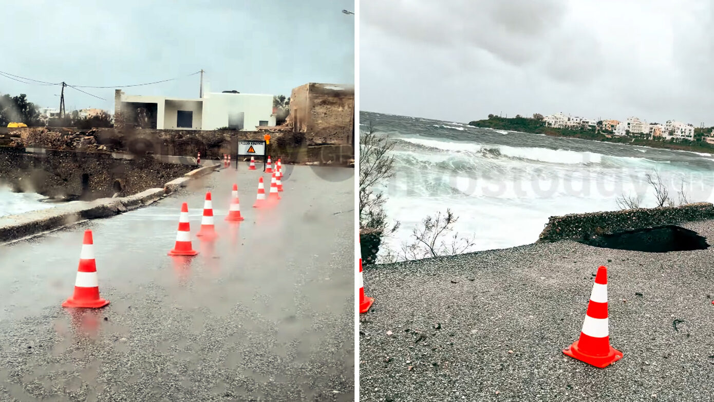 Σε κατάσταση έκτακτης ανάγκης η Τήνος από την κακοκαιρία – Μεγάλες οι ζημιές στο νησί