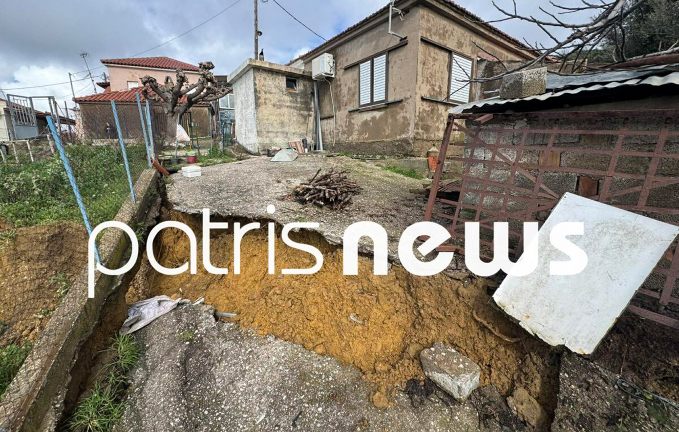 Η κακοκαιρία χτύπησε την Ηλεία: Έξι οικισμοί αποκλεισμένοι από καθιζήσεις – Ρωγμές σε σπίτια και δρόμους