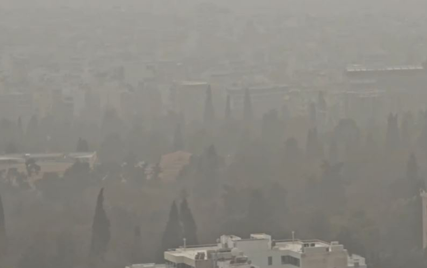 Ο Εθνικός Κήπος «χάθηκε» στην αφρικανική σκόνη – Βίντεο με την πυκνή «ομίχλη» από ψηλά