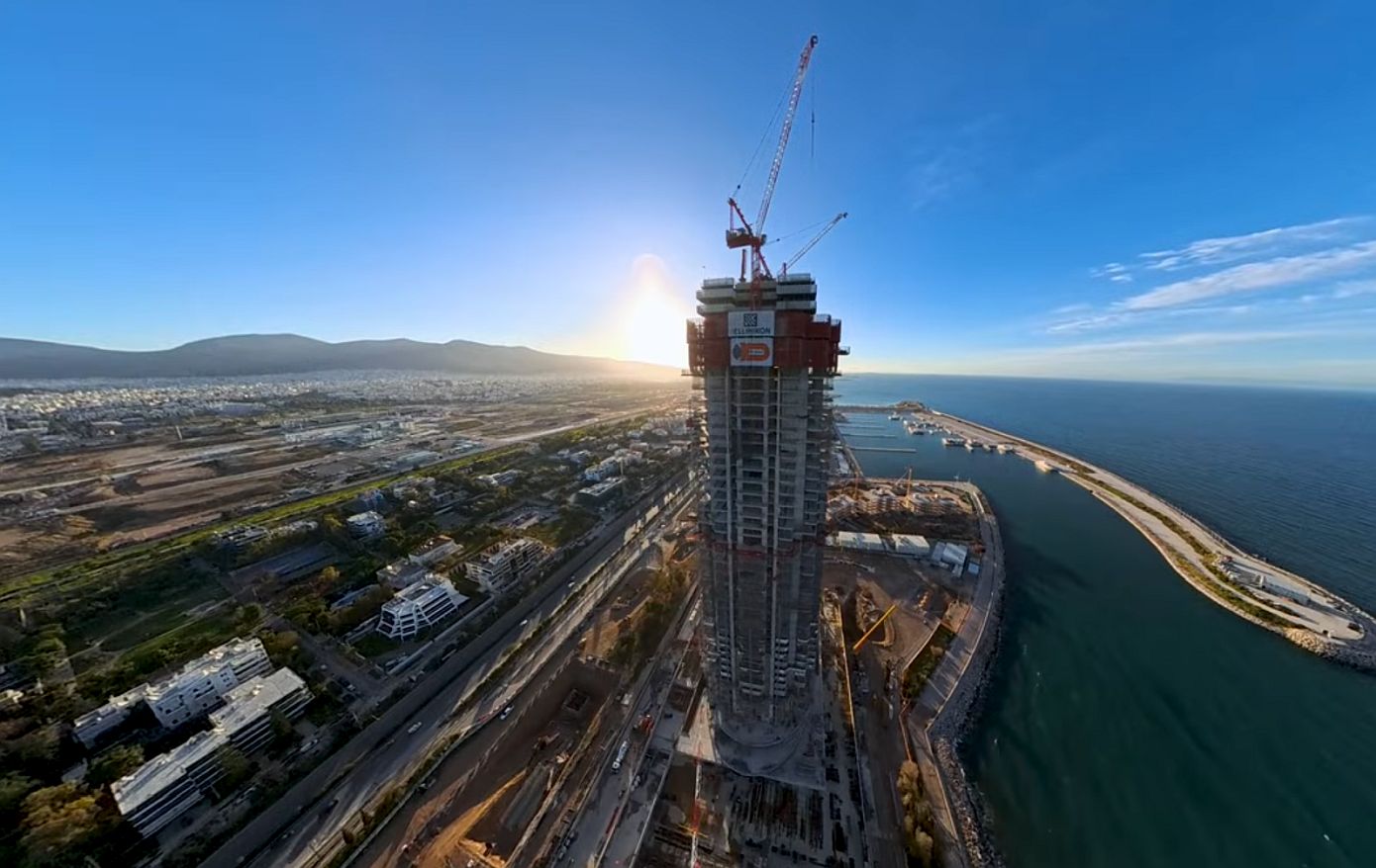 Riviera Tower: Ανέβηκε κι άλλο ο ουρανοξύστης, άγγιξε τον 40ο όροφο – Καθηλωτικό βίντεο