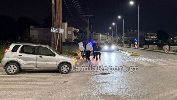 Αυτοκίνητο χτύπησε μηχανάκι σε διασταύρωση στη Λαμία – Τραυματισμός δικυκλιστή