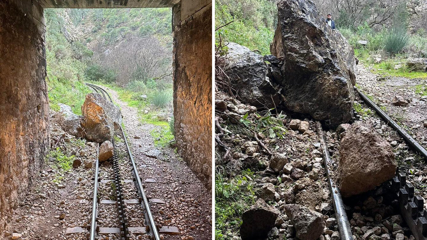 Αδιάκοπες οι κατολισθήσεις βράχων στις ράγες του Οδοντωτού – Διακόπτεται η γραμμή λόγω αυξημένου κινδύνου