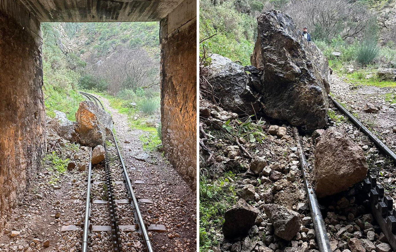 Αδιάκοπες οι κατολισθήσεις βράχων στις ράγες του Οδοντωτού – Διακόπτεται η γραμμή λόγω αυξημένου κινδύνου