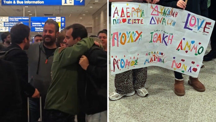 «Εξαντληθήκαμε να περιμένουμε»: Συγκλονιστική επανένωση οικογένειας στο αεροδρόμιο με την επιστροφή Ελλήνων από τα ΗΑΕ – Δείτε βίντεο