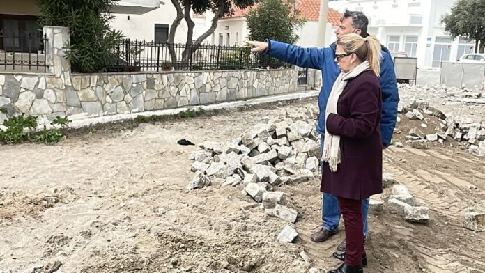 Επιθεώρηση Δημάρχου Λήμνου σε έργο ανακατασκευής δρόμου