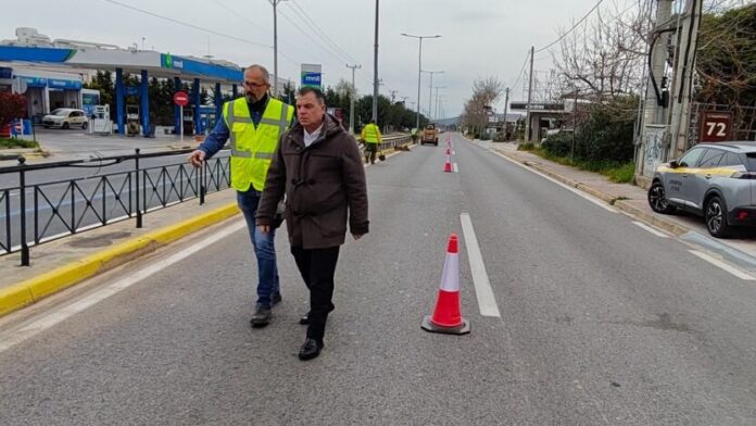 Αυτοψία του Αντιπεριφερειάρχη Ανατ. Αττικής σε έργα στη Λ. Μαραθώνος