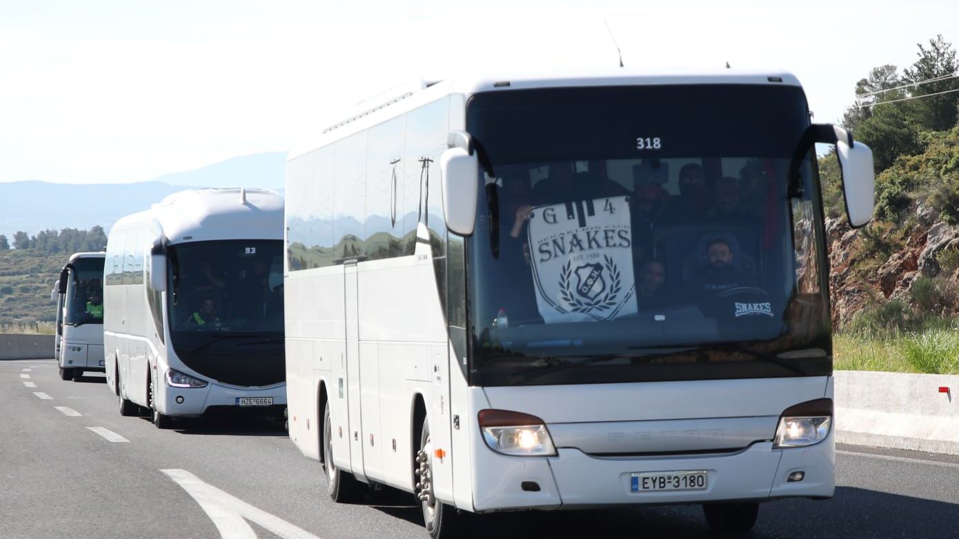 Τελικός Κυπέλλου: Καραβάνι λεωφορείων με οπαδούς του ΟΦΗ προς Βόλο