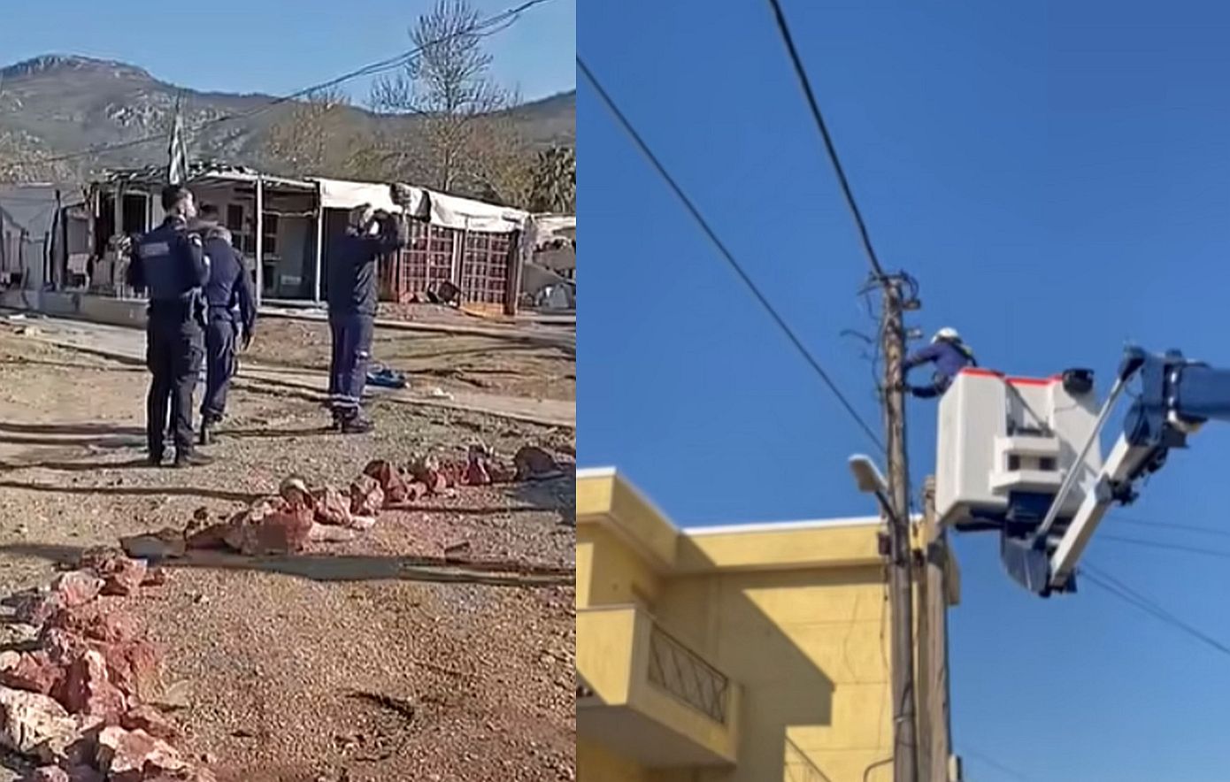 Επιχείρηση της αστυνομίας και ΔΕΔΔΗΕ σε καταυλισμούς Ρομά στα Άνω Λιόσια για κλοπές ρεύματος – Παρακολουθήστε το βίντεο