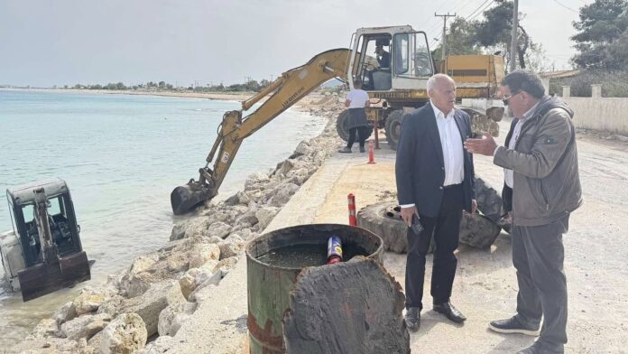 Επιθεώρηση Δημάρχου Λευκάδας στο έργο προστασίας της Ακτής Αγίου Ιωάννη