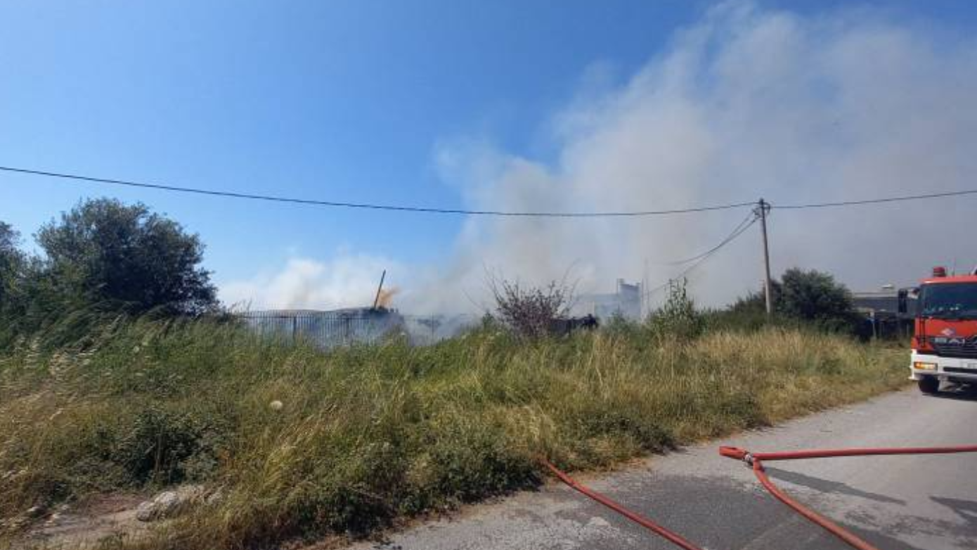 Σφοδρή πυρκαγιά στην Καλαμάτα: Φλέγεται επιχείρηση – Αναστολή κυκλοφορίας
