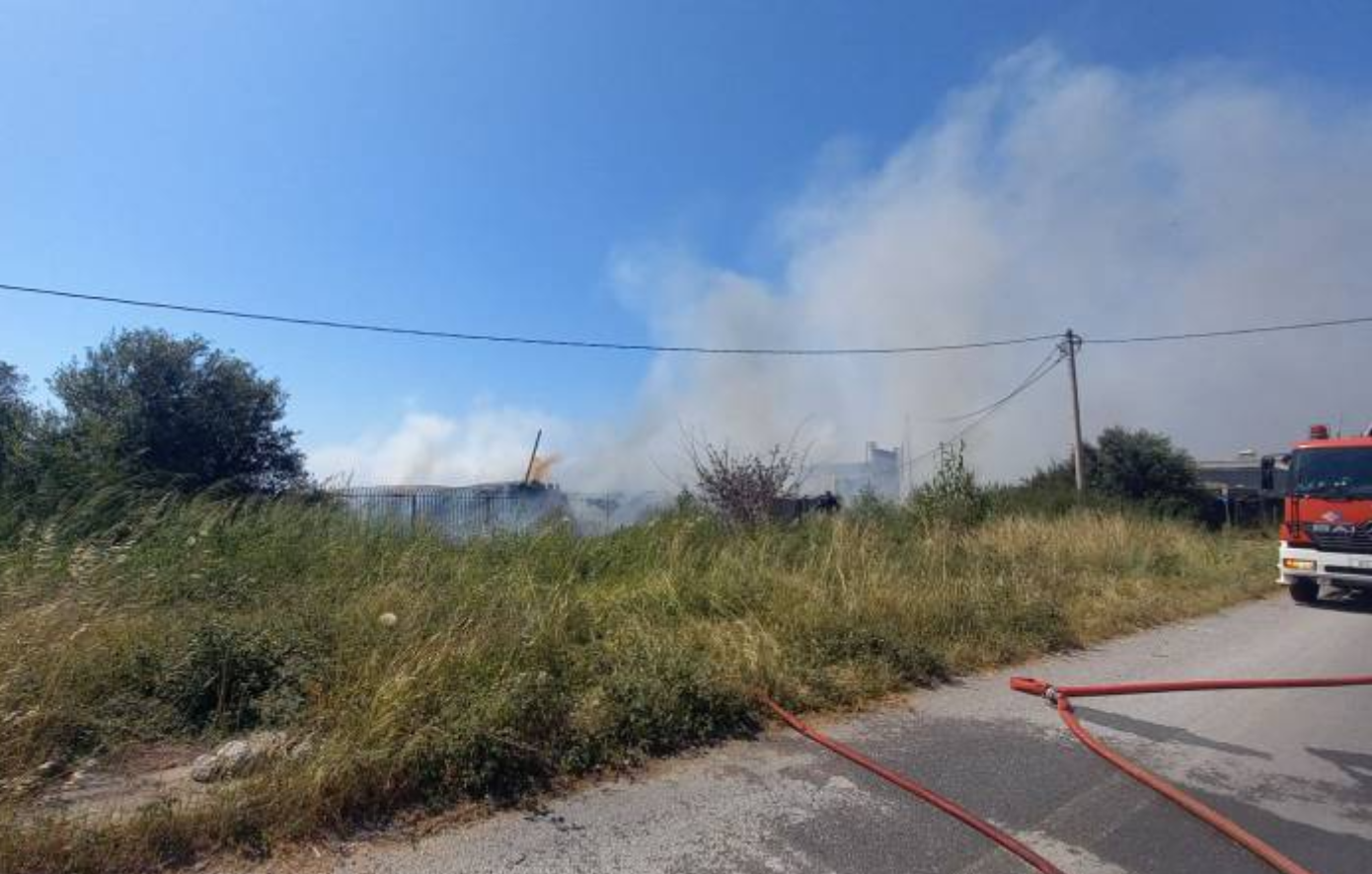 Σφοδρή πυρκαγιά στην Καλαμάτα: Φλέγεται επιχείρηση – Αναστολή κυκλοφορίας