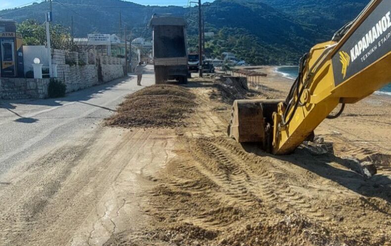 Σε προχωρημένο στάδιο οι εργασίες στις παραλίες από τον Δ. Βόρειας Κέρκυρας