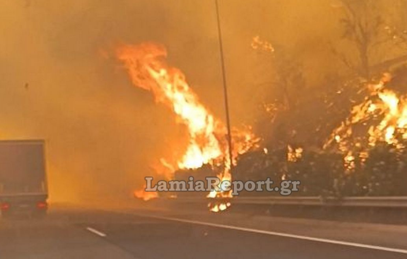 Φωτιά στο Ακραίφνιο Βοιωτίας: Οχήματα περνούσαν μέσα από τις φλόγες στην εθνική οδό