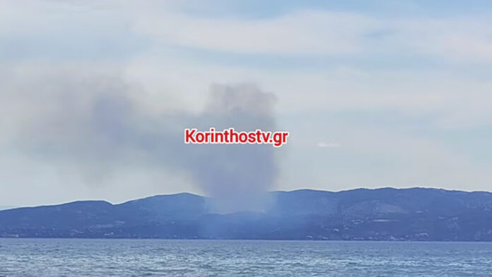 Μεγάλη φωτιά στο Λουτράκι – Στη μάχη της κατάσβεσης και τα ενάερια μέσα