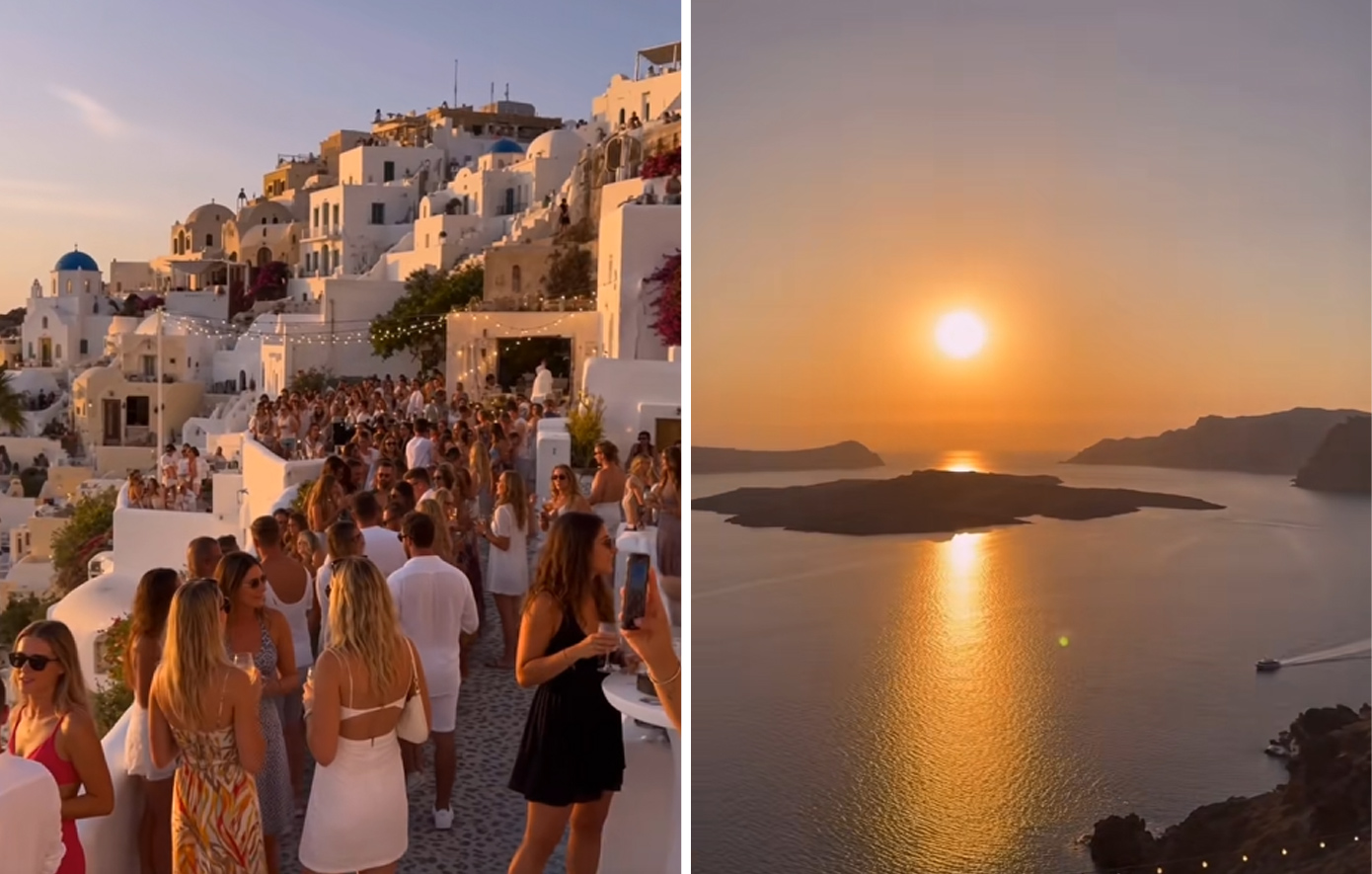 Το αδιαχώρητο στη Σαντορίνη για το διάσημο ηλιοβασίλεμα στην Οία – Τουρίστες στριμώχνονται στα σοκάκια για μία φωτογραφία