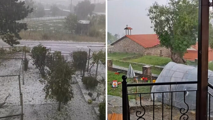 Καλοκαιρινό μπουρίνι με χαλαζόπτωση σάρωσε τα Ιωάννινα: Ποτάμια οι δρόμοι, σοβαρές ζημιές σε καλλιέργειες
