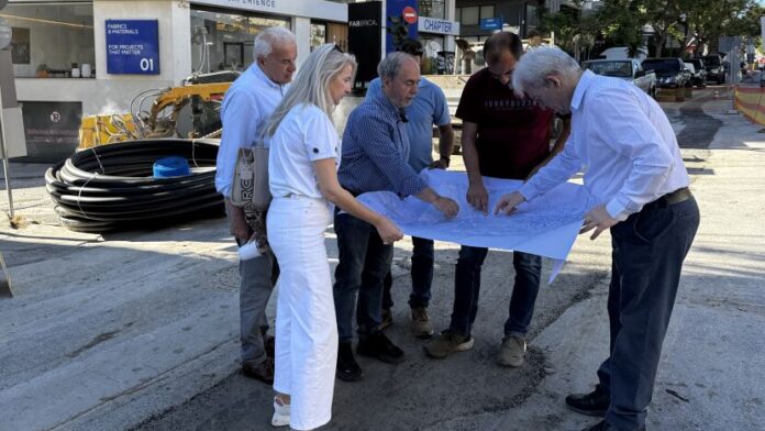 Αυτοψία του Δημάρχου Ηρακλείου στο έργο αντικατάστασης αγωγών ύδρευσης