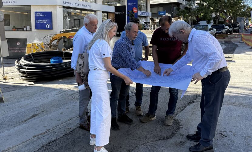 Αυτοψία του Δημάρχου Ηρακλείου στο έργο αντικατάστασης αγωγών ύδρευσης