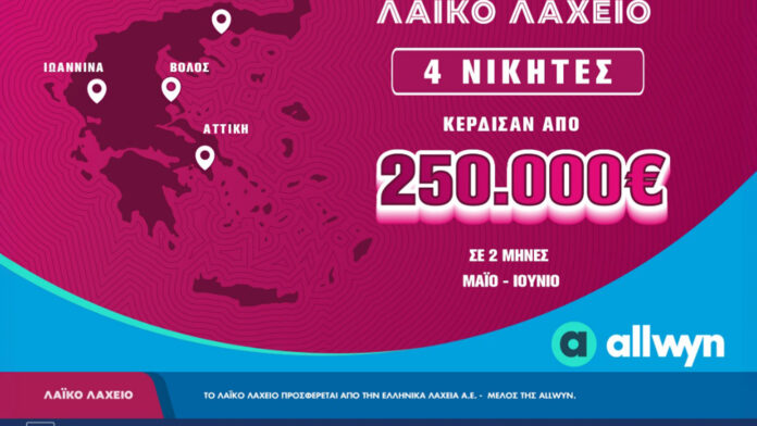 Λαϊκό Λαχείο: Τέσσερις μεγάλοι νικητές κέρδισαν 250.000 ευρώ τους τελευταίους 2 μήνες