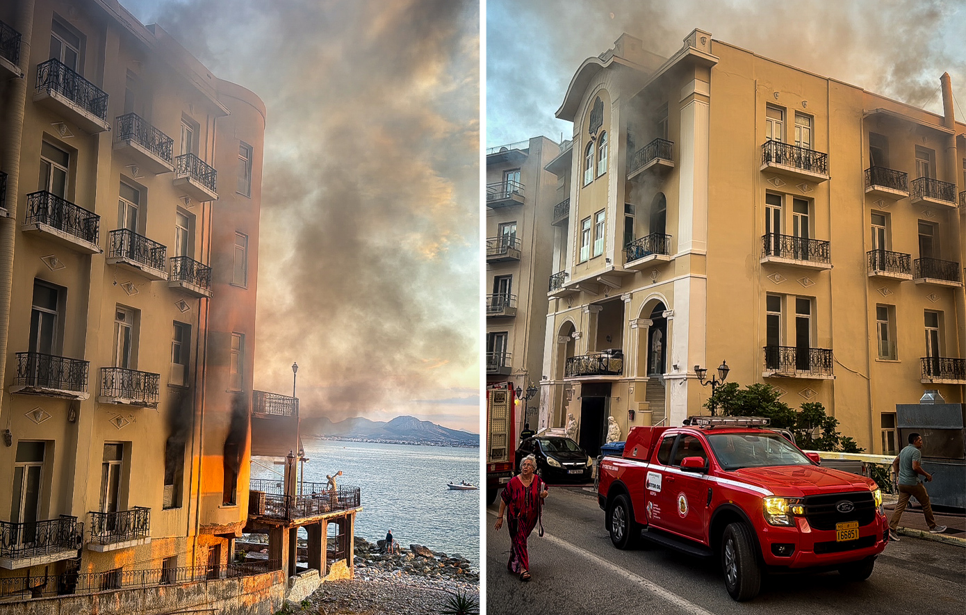 Φωτιά σε εγκαταλελειμμένο ξενοδοχείο στο Λουτράκι υπό έλεγχο