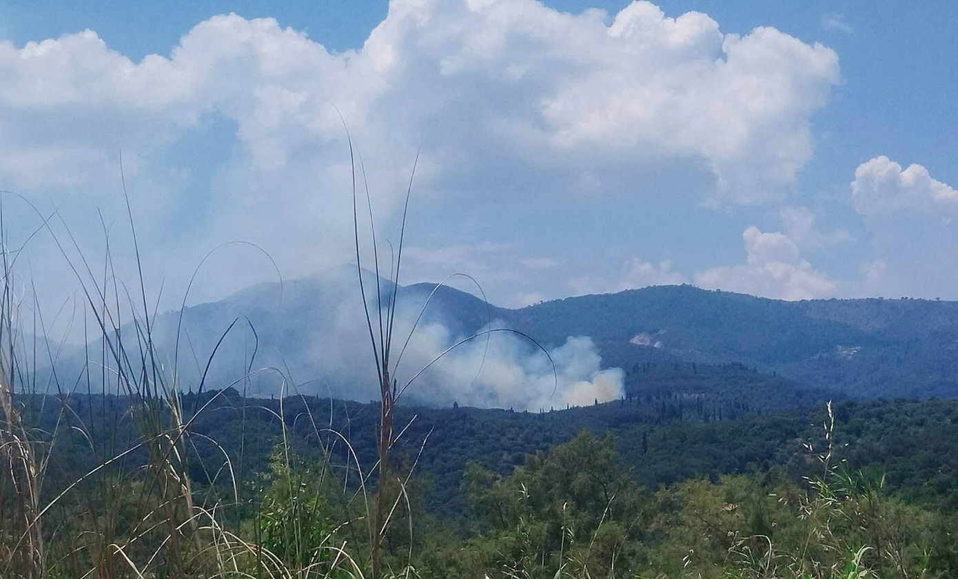 Πυρκαγιά σε αγροτοδασική έκταση στην Κέρκυρα: Προειδοποίηση για πολύ ενισχυμένους ανέμους αύριο, Κυριακή