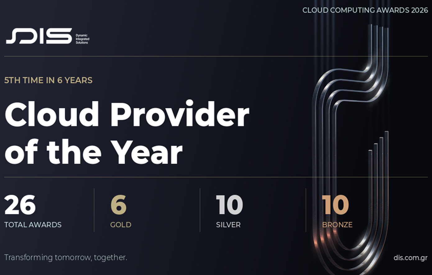 Η DIS αναδείχθηκε «Cloud Provider of the Year» στα Cloud Computing Awards 2026 για 5η φορά μέσα σε 6 χρόνια