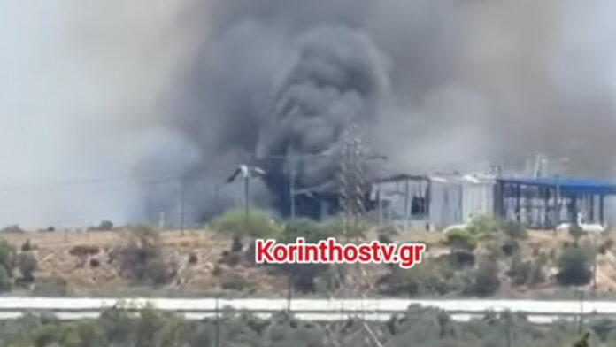 Έκρηξη σε εργοστάσιο στα Εξαμίλια Κορινθίας