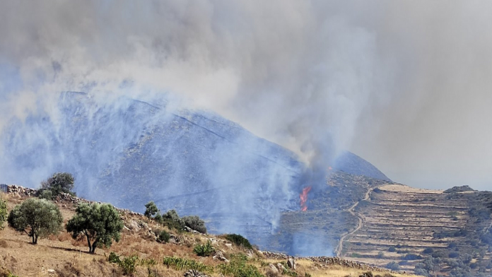 Φωτιά στην Πάρο: Εκκενώνονται περιοχές, οι φλόγες κοντά σε σπίτια – Σπεύδουν δυνάμεις από Κυκλάδες και Αθήνα