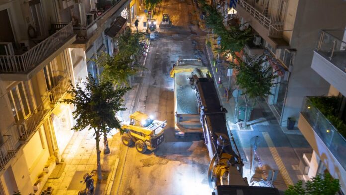 Ασφαλτοστρώσεις συνεχίζονται στο κέντρο της Θεσσαλονίκης