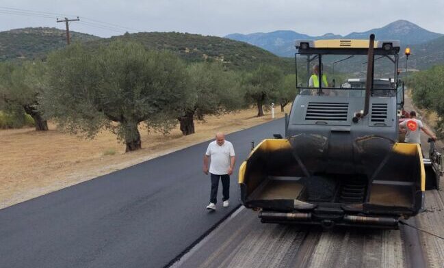 Αποκατάσταση του οδοστρώματος στην Εθνική Οδό Ν.24, στην περιοχή της Στέρνας σε εξέλιξη