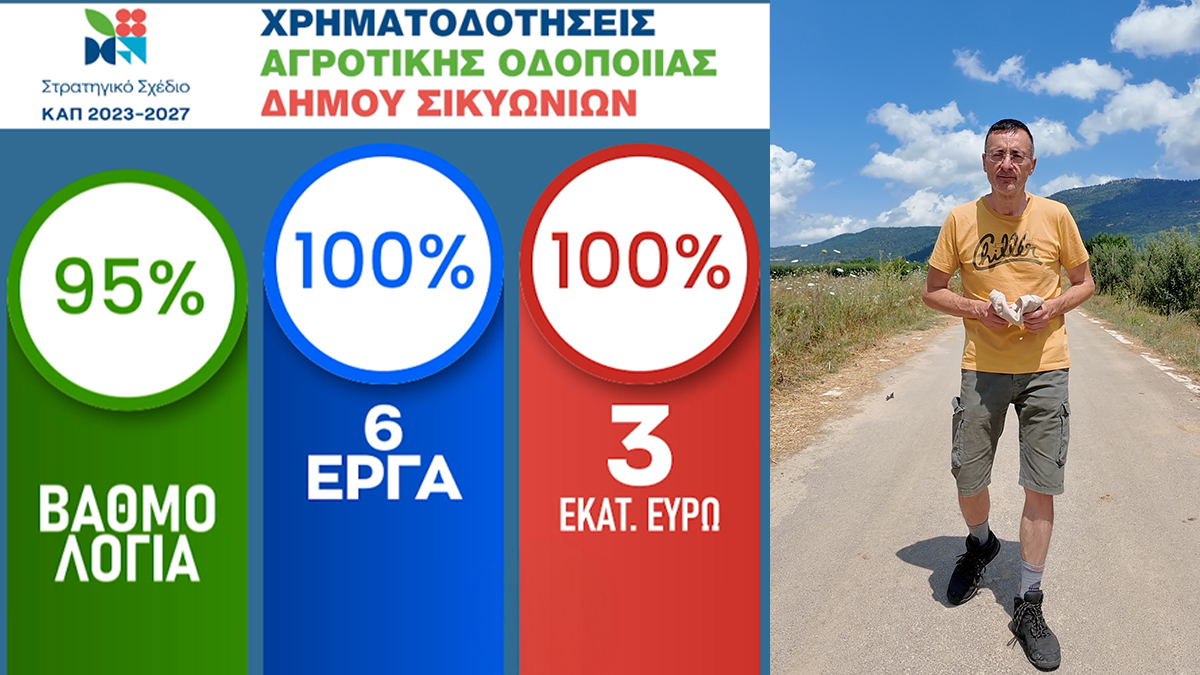 Δήμος Σικυωνίων: Πρώτος πανελλαδικά στις χρηματοδοτήσεις αγροτικής οδοποιίας