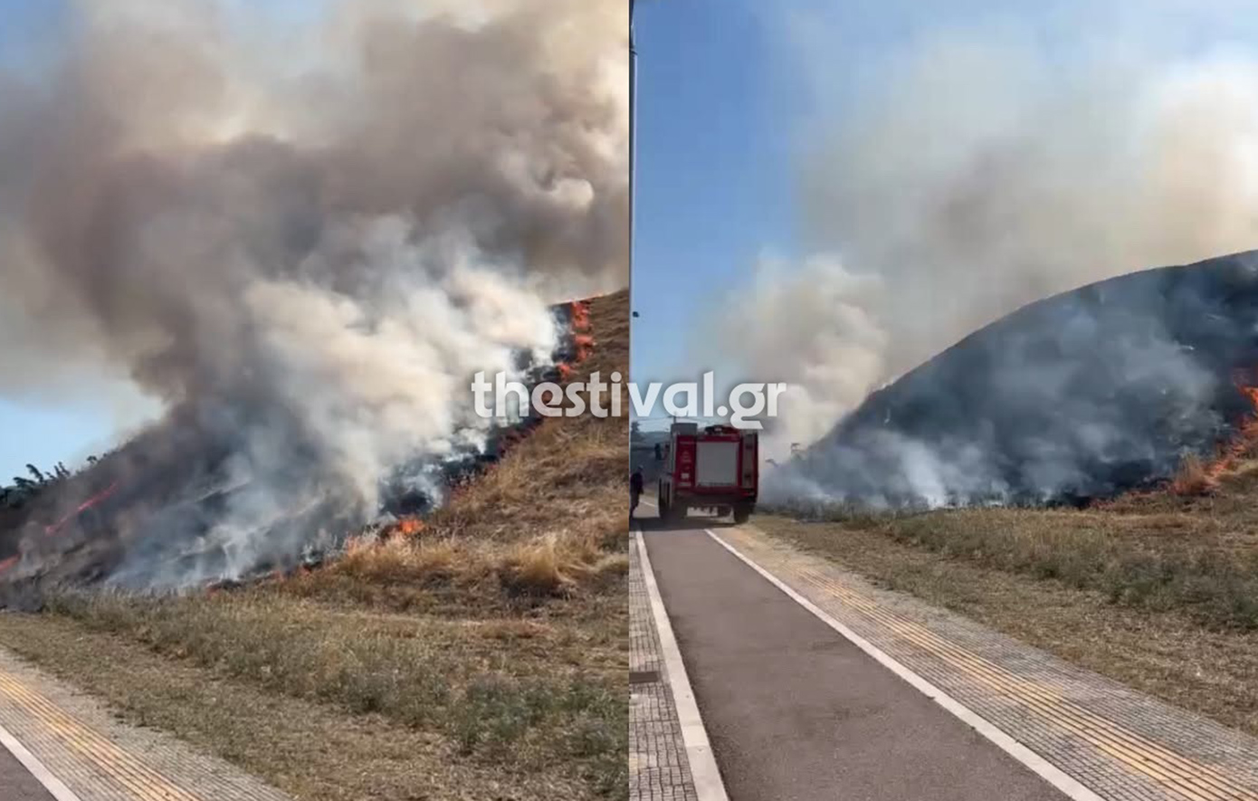 Φωτιά στο Φράγμα της Θέρμης – Συναγερμός στην Πυροσβεστική