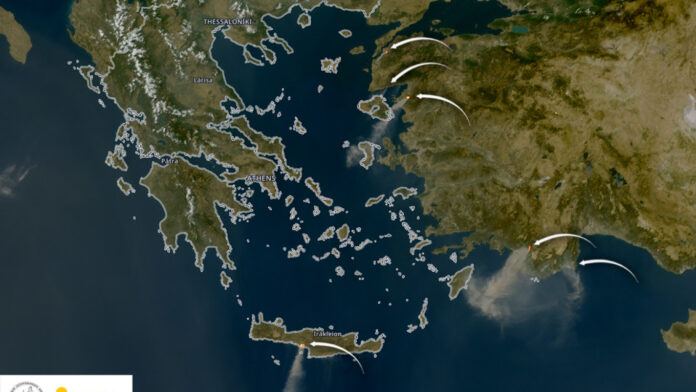 Κρήτη: Οι καπνοί από τη φωτιά στο Ρέθυμνο έφτασαν στην Αφρική λόγω θυελλωδών ανέμων