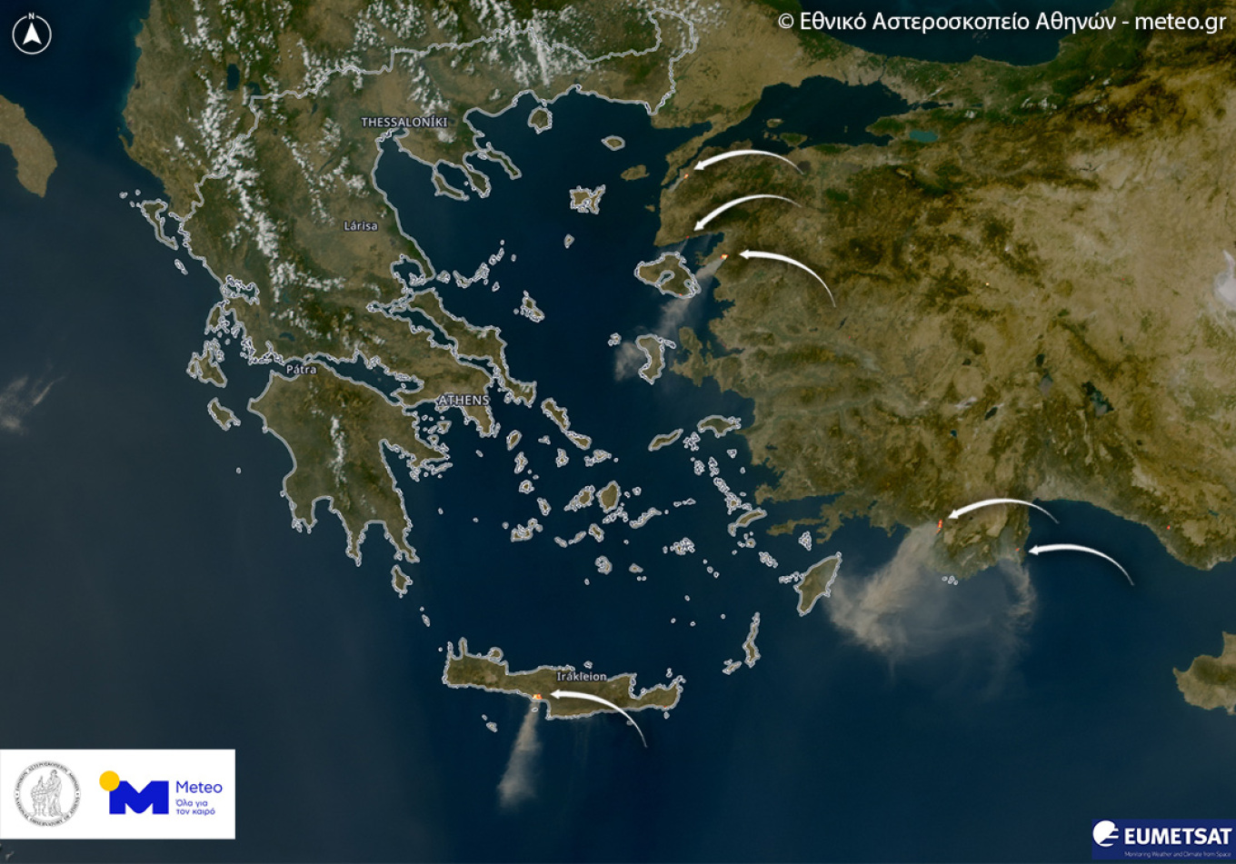 Κρήτη: Οι καπνοί από τη φωτιά στο Ρέθυμνο έφτασαν στην Αφρική λόγω θυελλωδών ανέμων