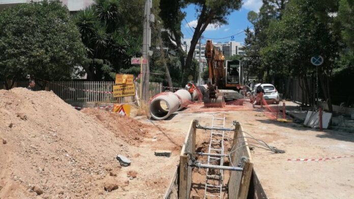 Αντιπλημμυρική προστασία στην Αγ. Φιλοθέη Αμαρουσίου σε εξέλιξη