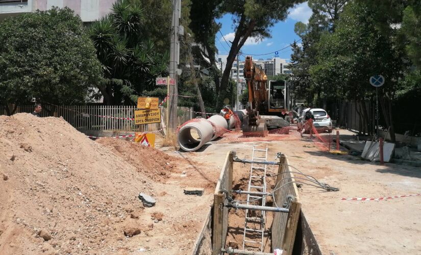Αντιπλημμυρική προστασία στην Αγ. Φιλοθέη Αμαρουσίου σε εξέλιξη
