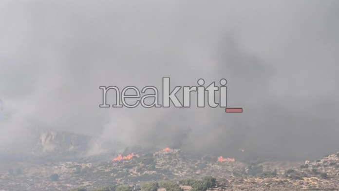 Κρήτη: Μάχη με τις φλόγες στην Αγία Τριάδα Σητείας