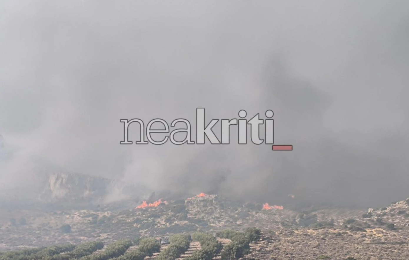 Κρήτη: Μάχη με τις φλόγες στην Αγία Τριάδα Σητείας