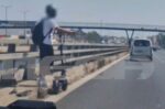 Οδηγός με πατίνι εγκλωβίστηκε στην αριστερή λωρίδα του Κηφισού – Βίντεο με την επιχείρηση απελευθέρωσής του