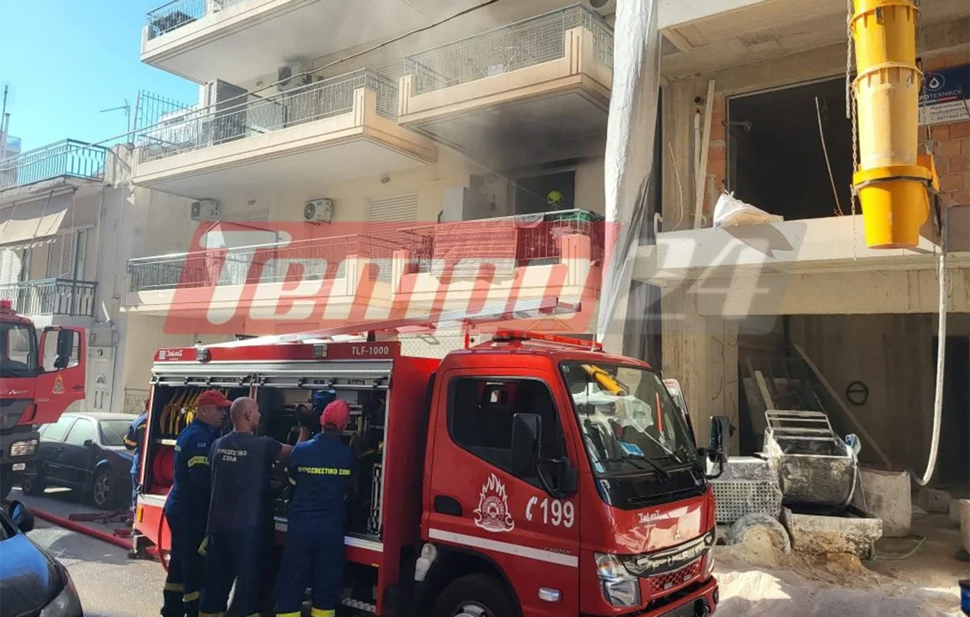 Φωτιά στην Πάτρα: Διαμέρισμα καταστράφηκε ολοσχερώς