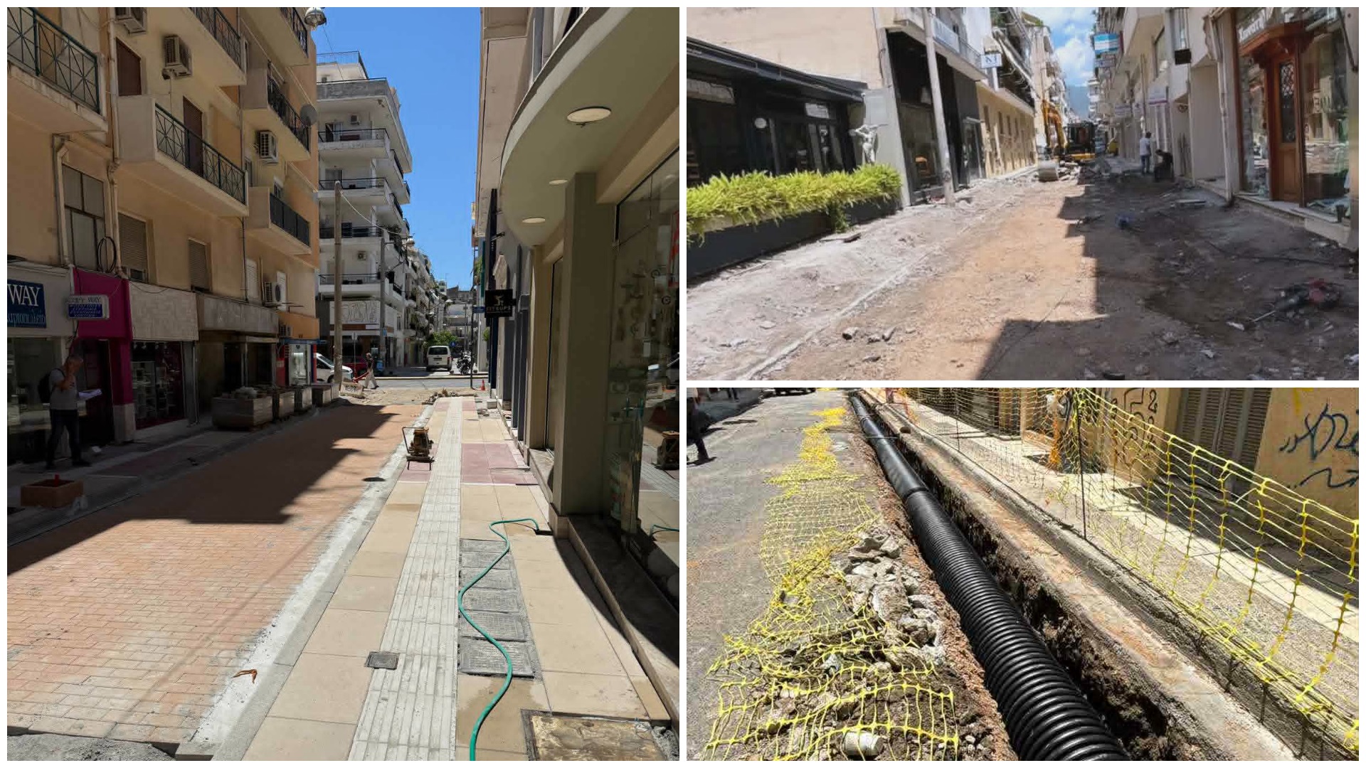 Έργα ανάπλασης σε εξέλιξη στην οδό Αναγνωσταρά της Καλαμάτας