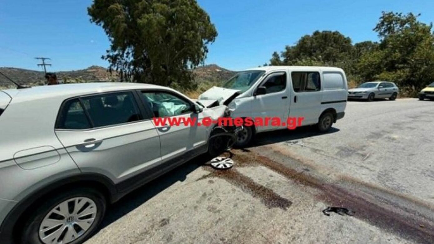 Μεσαρά: Τροχαίο με δύο τραυματίες και επιχείρηση απεγκλωβισμού, στο ένα όχημα επέβαιναν και παιδιά