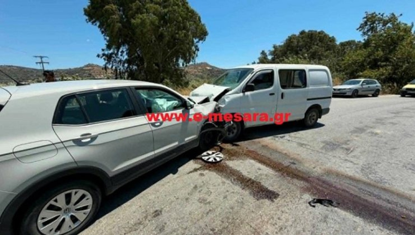 Μεσαρά: Τροχαίο με δύο τραυματίες και επιχείρηση απεγκλωβισμού, στο ένα όχημα επέβαιναν και παιδιά