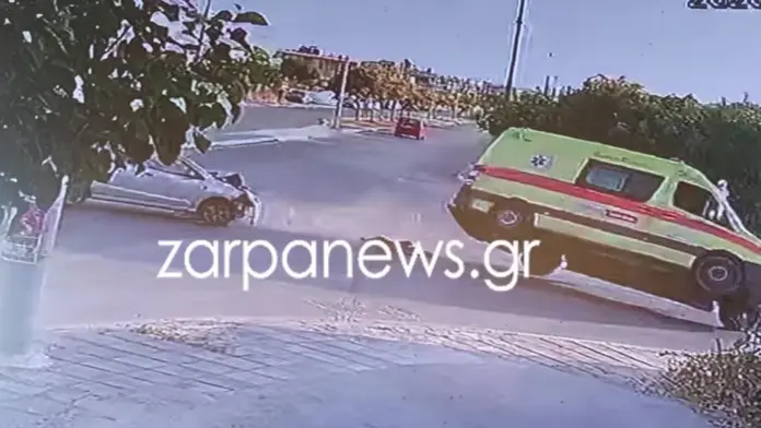 Τροχαίο στην Κρήτη: Βίντεο-ντοκουμέντο με τη στιγμή που τουμπάρει το ασθενοφόρο